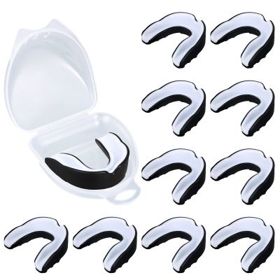 10 Pcs Sport Mouth Guards Gum Teeth Armor Game Guard for Boxing Basketball Football Hockey Karate Basketball Rugby Match (Simple Color)