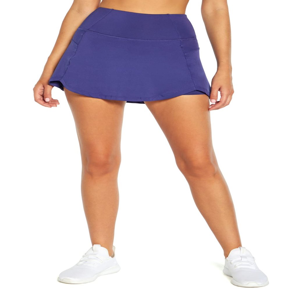 Bally Total Fitness Women's Alvy High Rise Skort, Navy Blue, Large