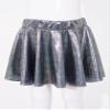 easyforever Kids Girls Shiny Metallic Ballet Dance Mini Skirts High Waisted Pleated Skater A-Line Flare Skirts Skort 2Black 15-16 Years view 4