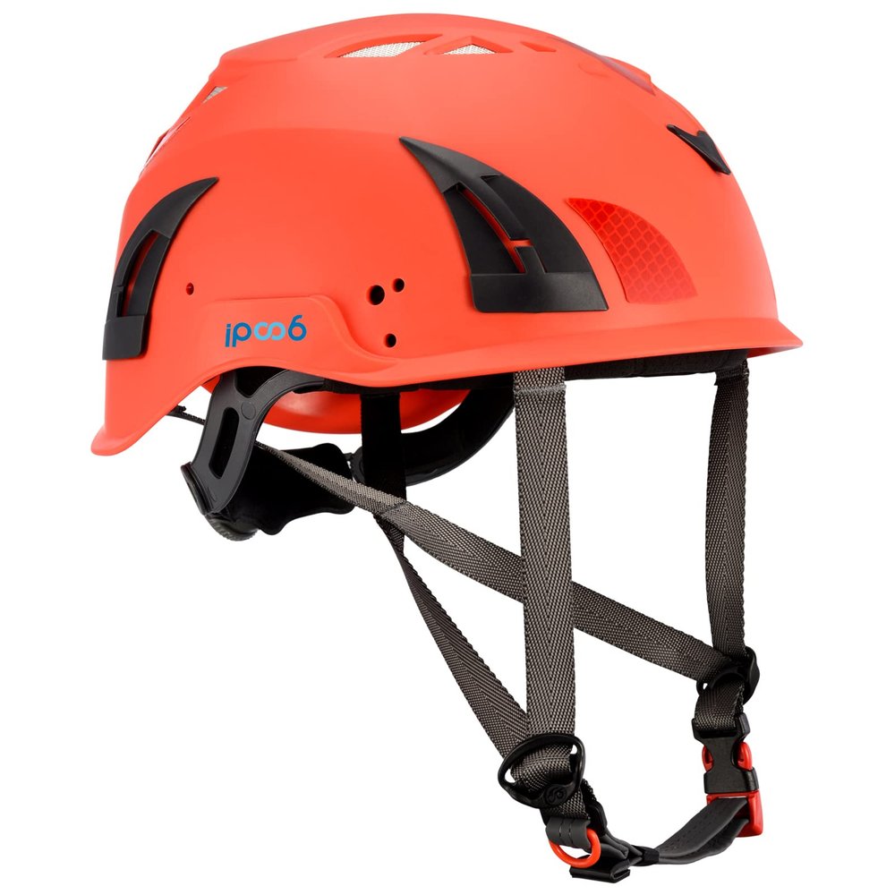 ipoob Adult Safety Hiking Climbing Caving Work Helmet (Large, Red)