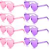 Frienda 8 Pairs Heart Shaped Sunglasses for Women Rimless Heart Glasses Candy Color Sunglasses for Party Favor(Pink, Purple) view 1