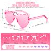 Frienda 8 Pairs Heart Shaped Sunglasses for Women Rimless Heart Glasses Candy Color Sunglasses for Party Favor(Pink, Purple) view 2
