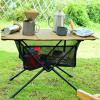 Hanging Mesh Pouch Camping Equipment Organizer Outdoor Folding Table Storage Pouch Bag Picnic Portable Storage Basket Foldable Net Bag Under Table Basket Storage view 2