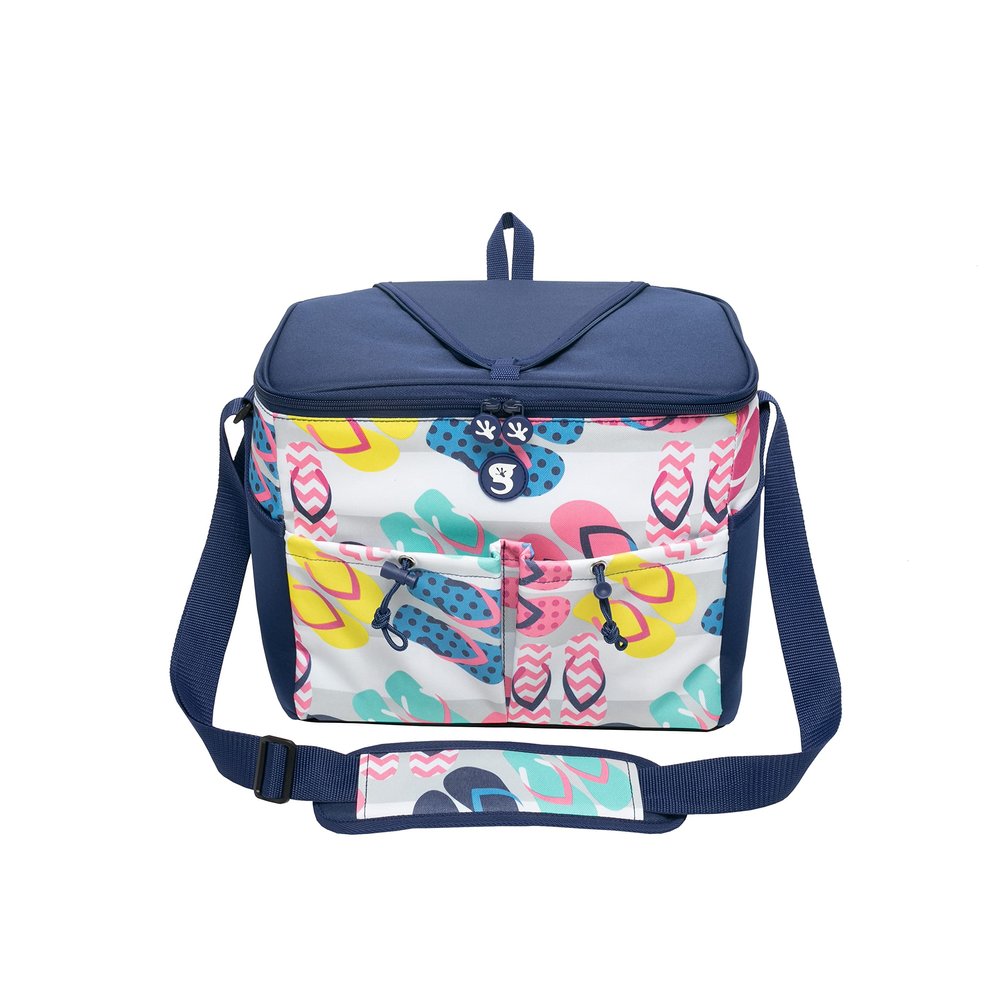 geckobrands Large Removable Hardliner Tote Cooler Holds Up to 24 Cans or 15 Bottles, 5 Pockets/2 Neoprene, Easy Access Lid