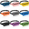 9 Pieces Neon Fanny Pack Bulk 80s 90s Sport Lightweight Belt Bag Adjustable Exercise Running Waist Bag with Adjustable Belt and 2 Zippers for Travel Women Men Running Sports Phone(Vivid Style) view 1