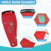 HiRui Soccer Shin Guards Shin Pads for Kids Youth Adult, Calf Compression Sleeve with Honeycomb Pads, Support for Shin Splint Baseball Boxing Kickboxing MTB, Lightweight(1PAIR) (Red, Small) view 3
