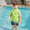 Boys Rash Guard Short Sleeve Toddler Kids Swim Shirt, Youth UPF 50+ Surfing/Sun Suit(Navy&Orange,8) view 2