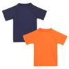 Boys Rash Guard Short Sleeve Toddler Kids Swim Shirt, Youth UPF 50+ Surfing/Sun Suit(Navy&Orange,2T) view 1