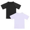 Boys Rash Guard Short Sleeve Toddler Kids Swim Shirt, Youth UPF 50+ Surfing/Sun Suit (White&Black,6) view 1