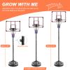 AOKUNG Teenagers Height Adjustable 7.5-9.2 'Basket 32 ''Backboard Portable Basket System for Indoor & Outdoor use, Black view 2