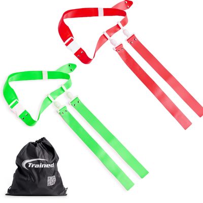 Trained Red & Green 10 Man Flag Football Set