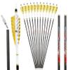 limaity Archery 31Inch Pure Carbon Arrow Target Practice Hunting Arrow 4inch Shield StripeTurkey Feather Removable Tips for Traditional Recurve Bow and Compound Bow Longbow (Spine 400, 12) view 1