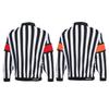 EALER HRJ100 Ice Hockey Long Sleeve Striped Referee/Umpire Jersey Shirt with Removable Orange and Red Armbands L view 2
