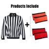 EALER HRJ100 Ice Hockey Long Sleeve Striped Referee/Umpire Jersey Shirt with Removable Orange and Red Armbands L view 4