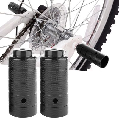 1 Pair Bike Pegs 4.3 Inch Steel Bicycle Foot Pegs - High Strength Rear Axle Pegs for BMX, Mountain Bike, Stunt Riding, Durable Black Cycling Accessories