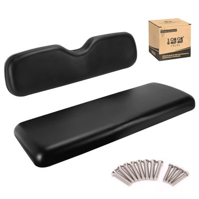 10L0L Golf Cart Rear Seat Replacement Cushion, Soft Back Seat Kit for EZGO RXV TXT, Club Car DS Precedent, Yamaha Drive, Universal Fit for 4 & 6 Passenger Carts Waterproof Durable Black