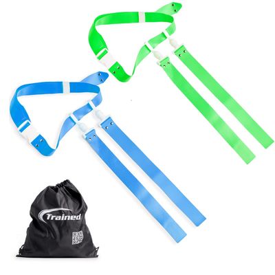 Trained 10 Man Flag Football Set & eBook (Green & Blue Pop Flags)