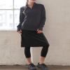 Women 20" Knee Length Tennis Skirt with Built in Legging Golf Skirts Skirted Legging with Pockets Black view 3
