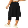 Women 20" Knee Length Tennis Skirt with Built in Legging Golf Skirts Skirted Legging with Pockets Black view 4