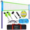 Volleyball Net Outdoor - Portable Volleyball Set for Backyard with Professional Volleyball Net, Wrap Yarn Volleyball and Pump, Boundary Line, Carry Bag (Blue&Green) view 1