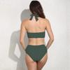 2022 Chest Twisted Split Swimsuit Multi-Color Bikini Spot Swimsuit (Military Green,XL,16) view 4