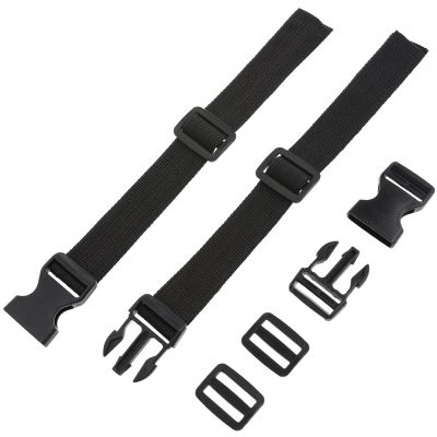 BESPORTBLE Buckle Straps Set: Black Nylon Adjustable Buckle Straps with Quick Release for Backpacking, Outdoor Activities Securing Yoga Mats Tents and Luggage, No Sewing Kit