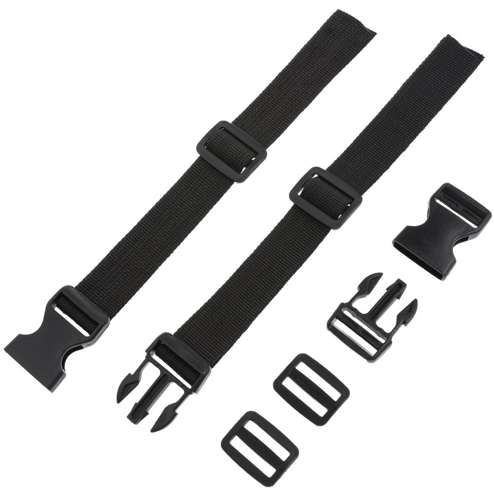 BESPORTBLE Buckle Straps Set: Black Nylon Adjustable Buckle Straps with Quick Release for Backpacking, Outdoor Activities Securing Yoga Mats Tents and Luggage, No Sewing Kit