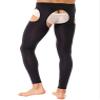 Oyolan Mens Glossy Semi See-through Hollow Out Compression Pants Running Tights Stretchy Leggings for Sports Black#Footless Medium view 4