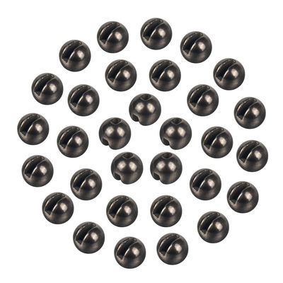 MUUNN 100pcs Tungsten Slotted Beads for Fly Tying, Sink Deeper and Faster 12 Colors/13 Sizes Slotted Tungsten Beads Fly Tying Beads Head Fly Tying Materials(Black Nickel,6.4mm)