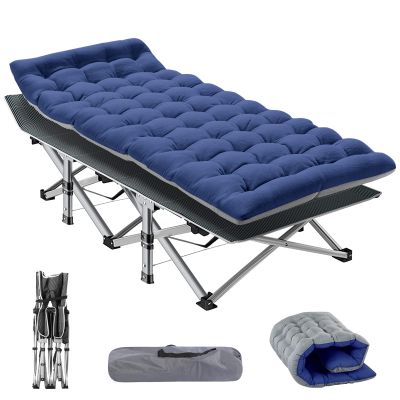 NAIZEA Folding Camping Cots for Adults, Folding Cot with Mattress, Camping Foldable Bed, Portable Military Cot, Double Layer Oxford Strong Heavy Duty Sleeping Cots for Camp Office Travel
