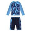 Moggemol Kids Boys Rash Guard Set 2 Piece Swimsuit Long Sleeve Swim Shirt with Trunks UPF 50+ UV Swimwear Shark 5-6 Years view 2