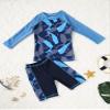 Moggemol Kids Boys Rash Guard Set 2 Piece Swimsuit Long Sleeve Swim Shirt with Trunks UPF 50+ UV Swimwear Shark 5-6 Years view 3