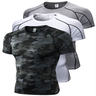 3 Pack Men's Compression Shirts Short Sleeve Workout T-Shirt Cool Dry Undershirts Baselayer Sport Cool Shirt Running Tops