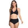 2022 Chest Twisted Split Swimsuit Multi-Color Bikini Spot Swimsuit (Black,L,12) view 1