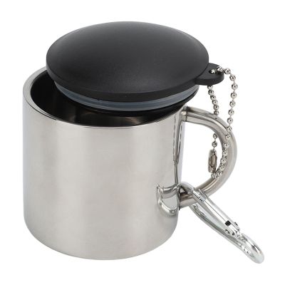 SUNGOOYUE Portable Camping 110ml Mug, Stainless SteelHeat Preservation Mug with Connection Buckle for Outdoor Backpacking Hiking Equipment