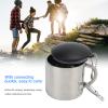 SUNGOOYUE Portable Camping 110ml Mug, Stainless SteelHeat Preservation Mug with Connection Buckle for Outdoor Backpacking Hiking Equipment view 3