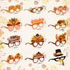 POPLAY 24PCS Turkey Paper Eyeglasses, Thanksgiving Paper Glasses Funny Party Glasses for Kids Adults Thanksgiving Party Favors view 2
