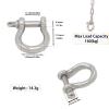 Cheerock 8pcs Screw Pin Anchor Shackle, Stainless Steel M5 Bow Shackle, 3/16 Inch D Ring Clevis Shackle, Anchor Shackle with Screw Pin for Chains Wirerope Paracord Outdoor Camping view 2