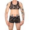UIWFJEH Men'S Sexy Brazilian Underwear Man Lace Vest Sexy Chest Harness Boxers Set Shorts Lingerie Stage Costume Exoti Black view 1
