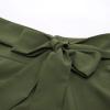 Belle Poque Women's High Waisted A Line Midi Skirts for Work Dark Olive Green Plus Size,3XL view 4