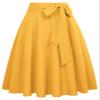 Belle Poque Women's Casual Midi Skirts for Summer Vintage Aline Skirt Yellow,3XL view 1