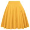 Belle Poque Women's Casual Midi Skirts for Summer Vintage Aline Skirt Yellow,3XL view 3