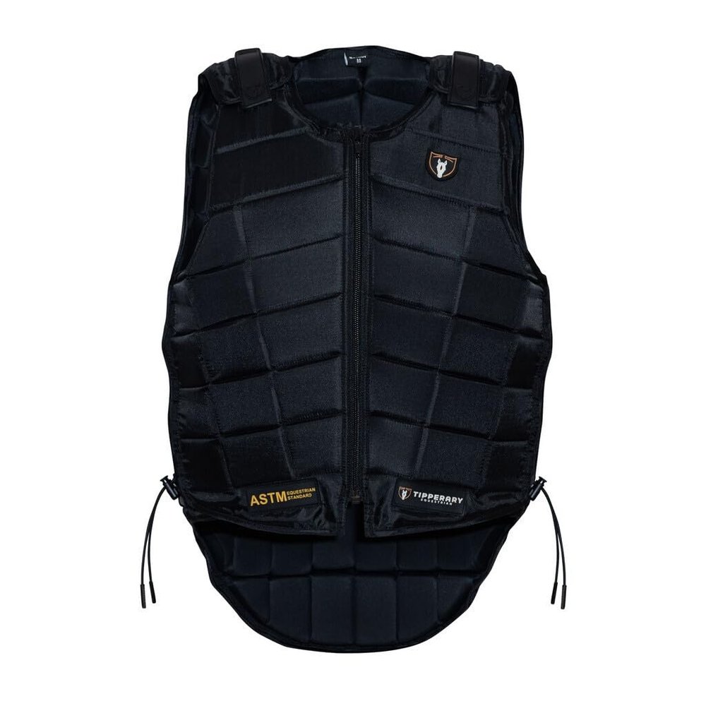 Tipperary Adult Contender ASTM Body Protector Lightweight Custom Fit Equestrian Horse Riding Safety Vest, Black, Large