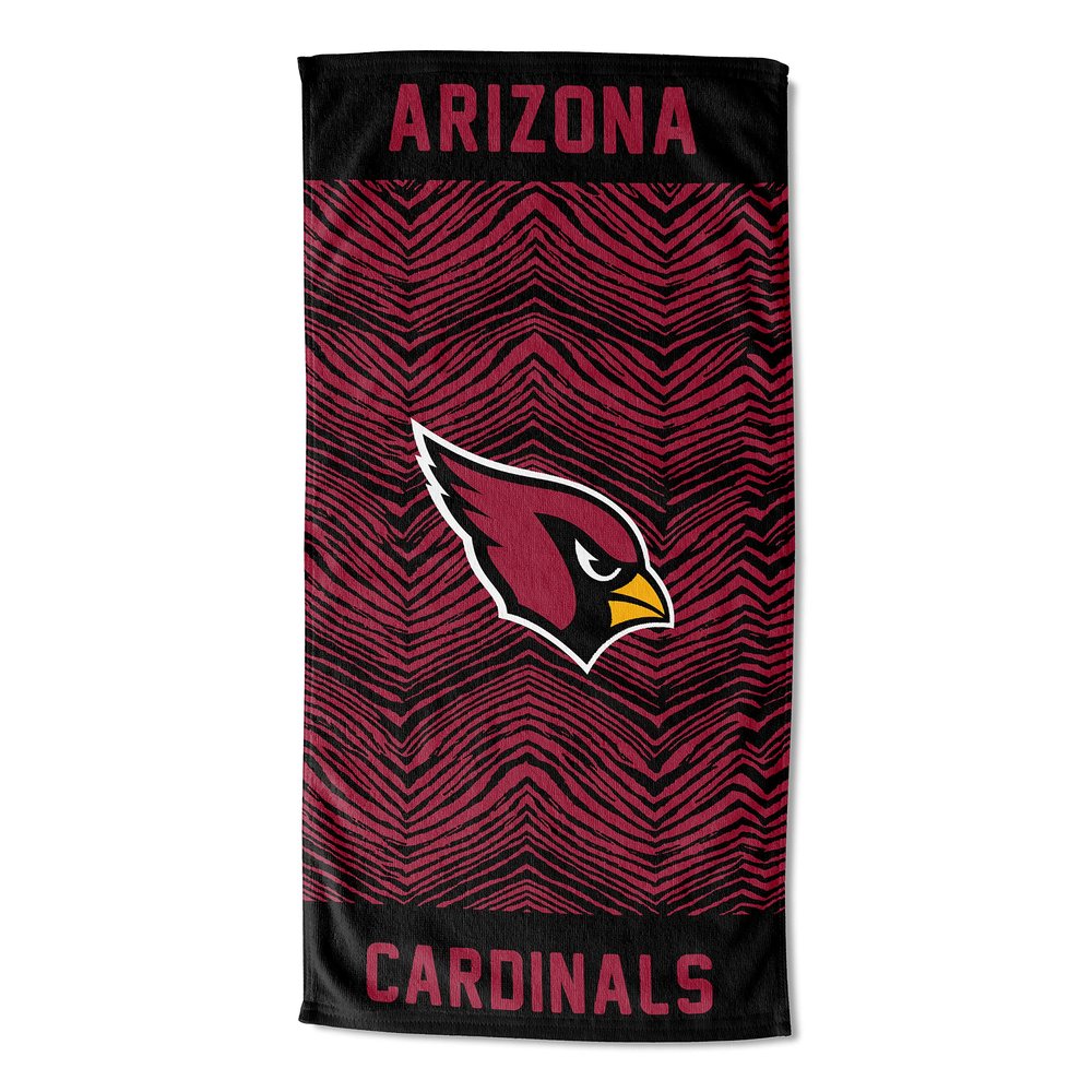 Northwest Zubaz NFL Classic Zebra Print Beach Towel, 30x60, Arizona Cardinals