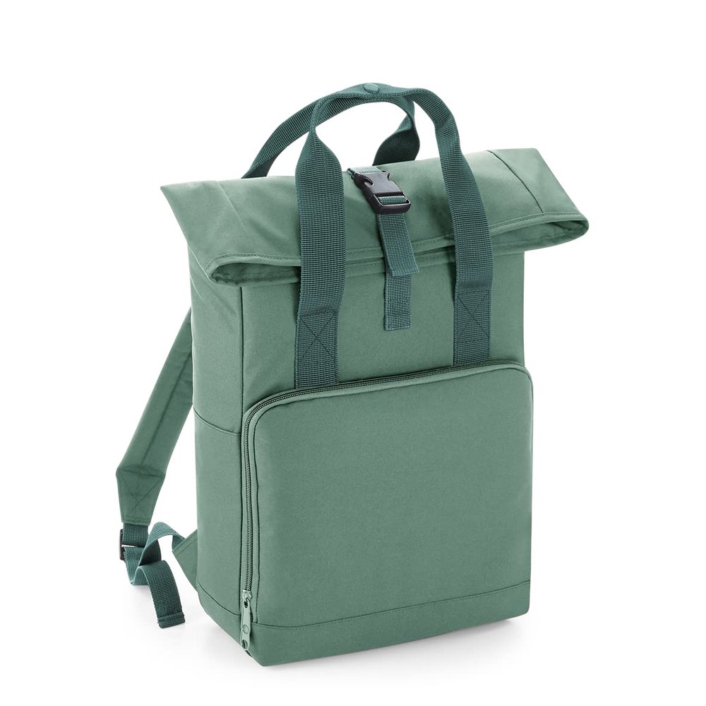 Bagbase Roll Top Twin Handle Knapsack (One Size) (Sage Green)