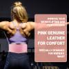 7 MM Leather Fitness Weight Lifting Belt for Women with 4 Inches Padded Lumbar Support for Power Lifting Workout & Squats Exercise(Pink/M) view 3