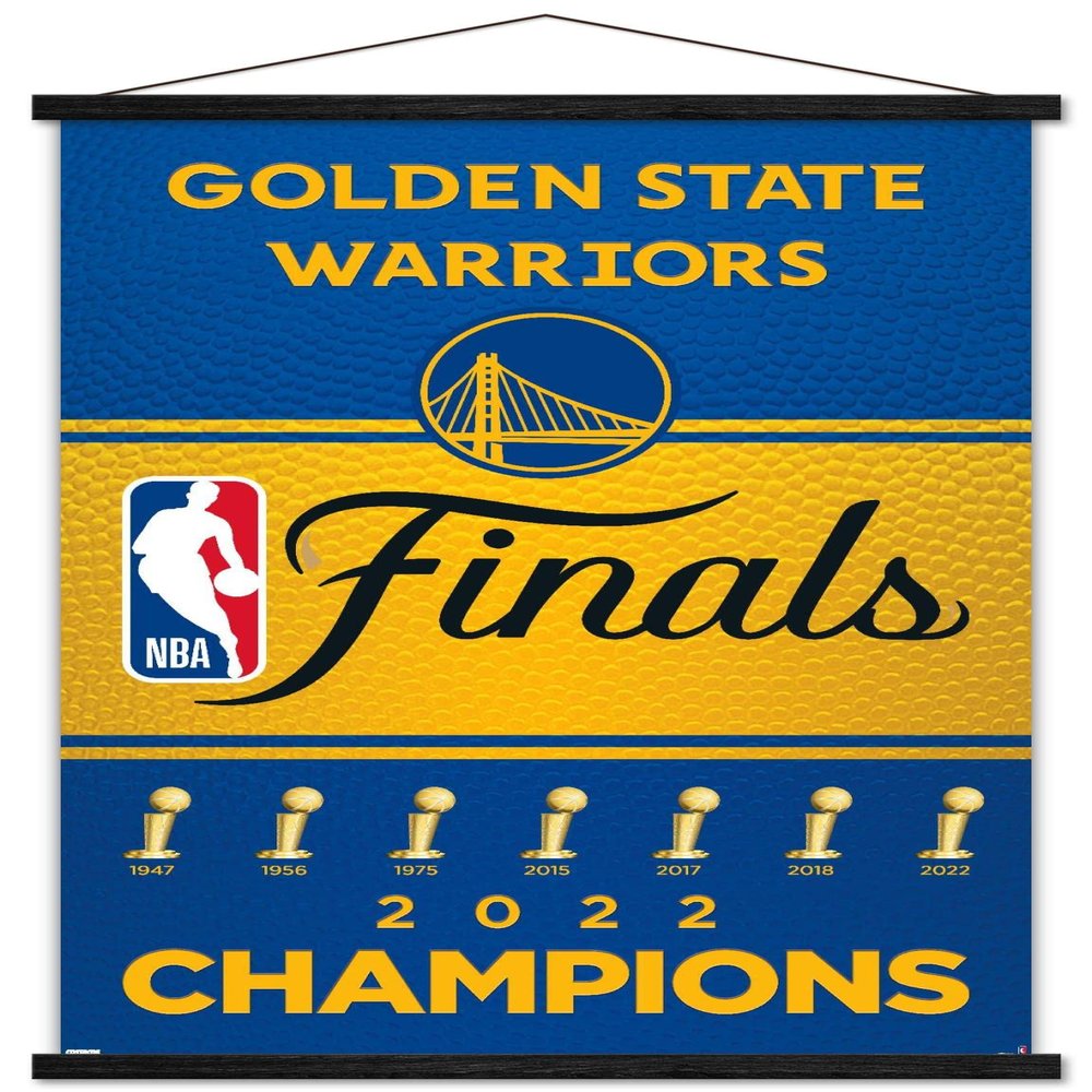 Trends International NBA Golden State Warriors - 2022 Commemorative NBA Finals Team Logo Wall Poster with Magnetic Frame
