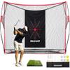 Bearwill Golf Net, 10x7ft Heavy Duty Golf Practice Nets with Mat, Target Cloth, 8 Tees, 6 Balls, Carry Bag for Backyard Driving Chipping Indoor Outdoor Training view 1