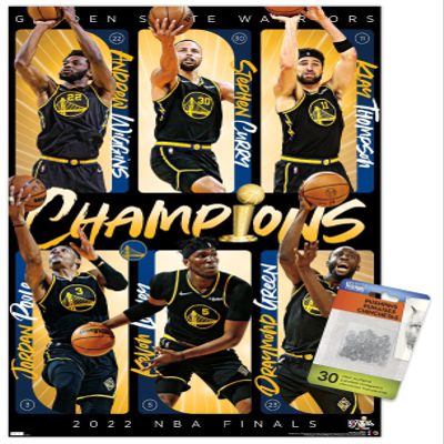 Trends International NBA Golden State Warriors - 2022 Commemorative NBA Finals Champions Wall Poster with Push Pins