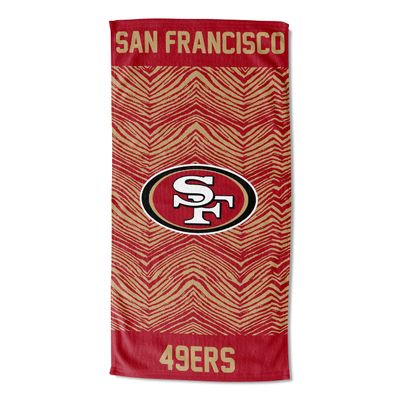 Northwest Zubaz NFL Classic Zebra Print Beach Towel, 30x60, San Francisco 49ers